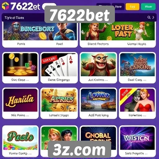 Tipos de jogos disponíveis na 7622bet